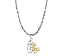 SCJJZ Collar de gato,Collar de abrazo de gato y niña, colgante gato, colgante con forma de animal, para niñas, hijas, madres y amigas,Regalo para amantes de los gato