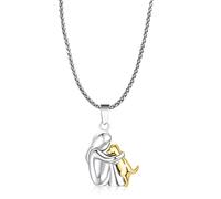 SCJJZ Collar de perro,Collar de abrazo de perro y niña, colgante con forma de animal, para niñas, hijas, madres y amigas,Regalo para amantes de los perros