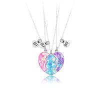 SCJJZ Collar de Piedra con Imán Colgante de Amor para Niños - Mejores Amigas Collares, Collares de la Amistad para Tres Novias - Best Friends Forever