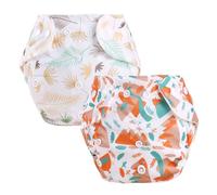 SCJJZ Pañales bañadores de tela,Pañales impermeables de algodón puro para bebés y niños pequeños Pañales de tela ajustables con múltiples botones (2 piezas)