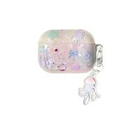 SCJLSDA Funda para AirPods Pro de 2ª generación, bonito estampado de animales de medusas, diseño brillante de concha marina para mujeres y niñas, con llavero compatible con AirPod Pro