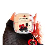 SCJLSDA Funda para Huawei Freeclip 2 rosa (2025), bonito patrón de lazo rojo kawaii/cereza, funda protectora para auriculares de dibujos animados divertidos para mujeres, niñas y niños (C)