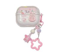 SCJLSDA Funda para Samsung Galaxy Buds 3 FE (2025) / Buds 3 Pro (2024) / Buds 3 (2024) con animales, bonito patrón de dibujos animados de gato, funda transparente para auriculares para niñas (A)