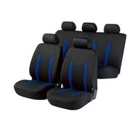 SCKCPNHNPP Coche Cojín Asiento Fundas Asiento Coche Deportivas SUV Camionetas Furgonetas Juego Completo Tela Poliéster Accesorios Tamaño Universal Interior(Blue 5 Seat)