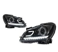 SCKCPNHNPP Faro Principal Delantero para Clase C W204 C200 C300 2011 2012 2013 Proyector Dual LED DRL Faro Modificado Accesorios De Estilo De Vehículo Faros Delanteros(For Halogen)