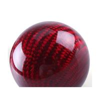 SCKCPNHNPP Perilla Palanca Cambios Perilla palanca cambios fibra carbono con forma bola redonda coche Universal negro y rojo Pomo Cambio Marchas(Red)