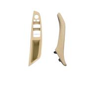 SCKCPNHNPP Recambio Maneta Interior Puerta para 5 Series para F10 para F11 para F18 2010-2017 Volante A La Izquierda LHD Juego De Manija De Puerta Interior De Cuero para Automóvil(Beige 2pcs Set)