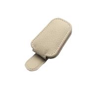 SCKCPNHNPP Soporte Gafas Antirayones Almacenamiento Multifunción Cuero Universal Coche Soporte Gafas Sol Clip Visera Sol Caja para Gafas Soporte Billetes Estuche De Bolígrafo Porta Gafas Coche(Beige)