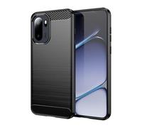 S unda para OnePlus 15R - Textura cepillada antideslizante con diseño de fibra de carbono, funda protectora de TPU suave a prueba de golpes, color negro