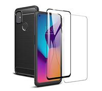 SCL Funda para OnePlus Nord N100 Protector Pantalla OnePlus Nord N100 Funda + Cristal Templado [2 Pack] [2.5D + 3D], Cáscara Protectora TPU Anti-Rasguño, Anti-Huella Digital