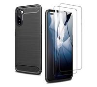 SCL Funda para OnePlus Nord Protector Pantalla OnePlus Nord Funda + Cristal Templado [2 Pack], Cáscara Protectora TPU Anti-Rasguño, Anti-Huella Digital