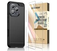 SCL HONOR 400 Lite - Funda protectora y protector de pantalla para HONOR 400 Lite (poliuretano termoplástico), color negro y 2 protectores de pantalla de vidrio templado para HONOR 400 Lite