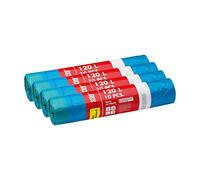 SCLEY Bolsas de Basura de LDPE con Cinta Compatible con Los Contenedores de Basura Populares Cinturón Integrado Para Una Fácil Apertura Durable 1 Paquete x 4 Piezas Capacidad 120L