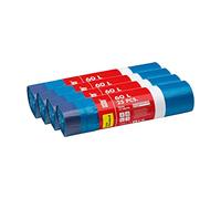 SCLEY Bolsas de Basura de LDPE con Cinta Compatible con Los Contenedores de Basura Populares Cinturón Integrado Para Una Fácil Apertura Durable 1 Paquete x 4 Piezas Capacidad 60L