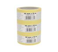 Scley cinta de pintor, cinta carrocero ancho 48mm, eslora 33m, 3 piezas cinta carrocero pintura, Cinta de carrocero amarillo, masking tape Serie *545*, A0303-450148