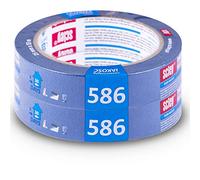 Scley cinta de pintor, cinta carrocero ancho 25mm, eslora 33m, 2 piezas cinta carrocero pintura, Cinta de carrocero azul, masking tape Serie *586*, A0300-860225