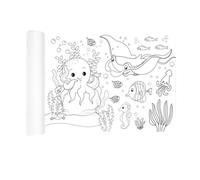 Sclmgo Rollo de Dibujo para Niños, Papel para Colorear, Juguete Educativo, Regalo para Manualidades, Rollo de Papel para Colorear con Grafitis para, Mundo submarino