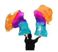 SCMYZLYD Atrezo para Danza del Vientre: abanicos, Abanicos de Baile con velos Seda Real, 1 par, sedas Hechas a Mano, Colores Negro, Rojo y Verde, L: 180 cm - 90(As Picture4,XL 230cm 90cm)