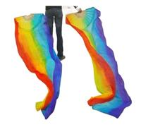 SCMYZLYD Atrezo para Danza del Vientre: abanicos, Abanicos de Baile con velos Seda Real, 1 par, sedas Hechas a Mano, Colores Negro, Rojo y Verde, L: 180 cm - 90(As Picture1,XXL 280cm 90cm)