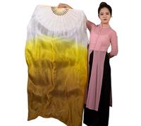 SCMYZLYD Atrezo para Danza del Vientre: abanicos, MujeresSeda Bambú Largo s Props Adoración Alabanza Colores Pastel Bandera Serpentina Adultos Abanico De Seda(Auburn Brown,230cm(90 Inch))