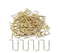SCMYZLYD Ganchos de ángulo recto, L Shape Right Angle Self Tapping Screw Hooks Pack Of 50 Gold 20-32mm(25mm Hook)