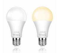 SCNNC Bombilla LED con Sensor Crepuscular A60 E27 12W, Encendido Apagado Automático, Blanco Neutra 4000K, Bombilla LED Exterior Sensor Crepuscular dia y Noche para Pasillo Jardín Porche, 2 Piezas