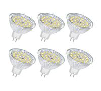 SCNNC Bombilla LED GU5.3 MR16 12V 5W, 500LM Blanco Neutro 4000K, No Regulable, Equivalente a 50W Halógena, Bombilla LED Foco GU5.3 MR16 para Luz de Techo, Iluminación de Paisaje, 6 piezas