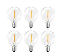 SCNNC Bombillas de Repuesto G40 E12 LED 1W 220V, IP54 Impermeable 2700K Bombilla Filamento G40 LED Globo, G40 LED Exterior Recambio para Guirnalda Jardín Calles Fiesta Cadenas de luz, 6 Piezas