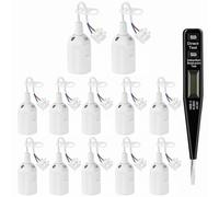 SCNNC Casquillo para Renovación E27 Blanco con Comprobador de Tensión, 4A 250V Máx. 60W Adaptador Casquillos para Bombillas con Cable, Portalámparas de Renovación para Obras Cocina Salón, 12 Piezas
