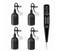 SCNNC Casquillo para Renovación E27 Negro con Comprobador de Tensión, 4A 250V Máx. 60W Adaptador Casquillos para Bombillas con Cable, Portalámparas de Renovación para Obras Cocina Salón, 4 Piezas