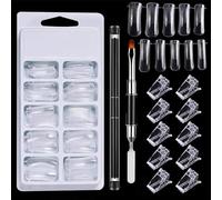 Scnvsi Formas de uñas Gel de extensión Formas Dobles Ataúd Puntas de uñas Formas de extensión Clip de Puntas de uñas con limas de uñas para Arte de uñas