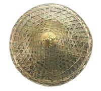 Scnvsi Sombrero de paja de bambú de estilo chino, sombrero oriental, ligero y transpirable, sombrero de pesca hecho a mano