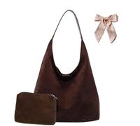 SCOFY FASHION Bolso de mano de piel sintética de ante sintético con bolsa, bolso de hombro para mujer, bolsos retro para viajes, escuela, universidad, trabajo, café, One Size