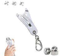 Scomeri Portable Precise Thread Size Checker Keychain, 2024 New Nut and Bolt Thread Size Finder Inch and Metric, Thread Size Verification Tool, Quick Hand Measuring Tool (1pcs)