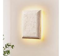 & Sconces Pillow Shape 12W, Natural Travertine Lamps, Japanese WABI-sabi Style Bedside Light, Bedroom Living Dinning Room Hallway Decor Wall