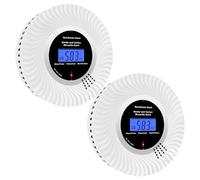 Scondaor Detector de Humo y monóxido de Carbono Scondaor con Pantalla LCD y batería de 10 años, alarmas de Humo para el hogar, Detector de Humo y CO con botón de Prueba/Silencio, 2 Pieza