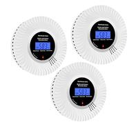 Scondaor Detector de Humo y monóxido de Carbono Scondaor con Pantalla LCD y batería de 10 años, alarmas de Humo para el hogar, Detector de Humo y CO con botón de Prueba/Silencio, 3 Pieza