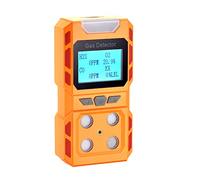 Scondaor Monitor de gas portátil tipo voz, 4 detectores de gas de mano de calidad del aire con pantalla LCD digital grande, funciona con batería de litio recargable (naranja)