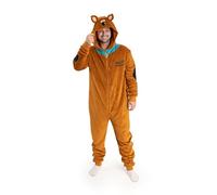 Scooby-Doo! Pijama Enterizo Unisex marrón con Personaje de Estar por casa con Cremallera y Forro Polar con el Estampado, dónde estás?» de Manga Larga con Capucha