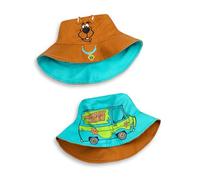 Scooby-Doo! Sombrero de Pescador Reversible en Marrón y Azul | Sombreros clásicos de protección Solar de Dibujos Animados | La Cara de Scooby y el diseño