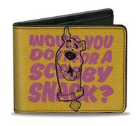 Scooby Doo Wallet, Bifold, Scooby Doo ¿Lo harías por un aperitivo Scooby? Pose Amarillo, Cuero vegano, Amarillo, 4.0" x 3.5", Casual