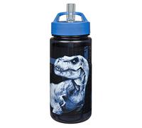 Scooli Botella para niños con diseño de Jurassic World, de plástico sin bisfenol A, aprox. 500 ml de capacidad, pajita integrada, ideal para la guardería y la escuela