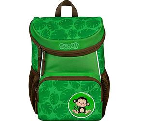 Scooli Children's Backpack for Girls & Boys, Mini Me, Ergonomic Nursery Backpack for 2-5 Years, with Removable Chest Strap, for Nursery, Creche and Kindergarten, Max Monkey