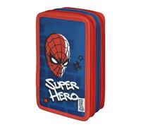 Scooli - Estuche Escolar Tripledecker Spider Man - Gran Estuche Escolar con lápices práctico y Funcional - a Partir de 6 años