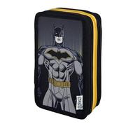 Scooli - Estuche Escolar Triple Batman - Estuche Escolar Triple Relleno con lápices y Accesorios Ideal para la Escuela, el Tiempo Libre y los Viajes - a Partir de 6 años