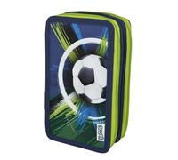 Scooli - Estuche Escolar Triple Soccer Champ - Estuche Escolar Triple Relleno con lápices y Accesorios Ideal para la Escuela, el Tiempo Libre y los Viajes - a Partir de 6 años