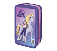 Scooli - Estuche Escolar Triple Unicorn Academy - Estuche Escolar Triple Relleno con lápices y Accesorios Ideal para la Escuela, el Tiempo Libre y los Viajes - a Partir de 6 años