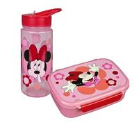 Scooli - Set de vajilla Infantil Minnie Mouse para Regalo - Set Compuesto por Fiambrera y Botella para Beber - Ideal para la Escuela o la guardería - a Partir de 4 años - de plástico