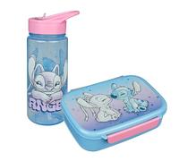 Scooli - Set de vajilla Infantil Stitch para Regalo - Set Compuesto por Fiambrera y Botella para Beber - Ideal para la Escuela o la guardería - a Partir de 4 años - de plástico