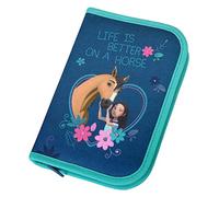 Scooli SIPR0445 - Estuche Escolar Relleno con bolígrafos Eberhard Faber, DreamWorks Spirit, Aprox. 20 x 14 x 3 cm, Azul, Casual